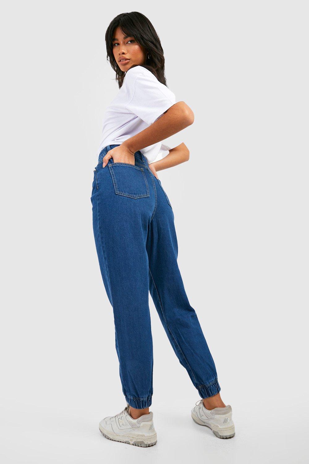 Basics High Waisted Denim Boyfriend Jogger boohoo